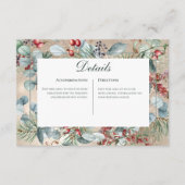 冬のクリスマスグリーン金ゴールド結婚詳細 エンクロージャーカード (正面)