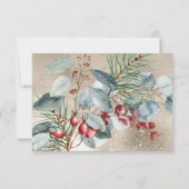 冬のクリスマスグリーン金ゴールド3ディナー 出欠カード (裏面)