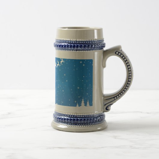 冬のクリスマスグレー/青18 oz Stein ビールジョッキ (右)