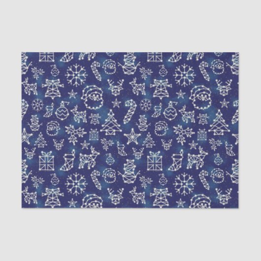 冬のクリスマスコンステレーションホリデーパターン 薄葉紙 (正面)