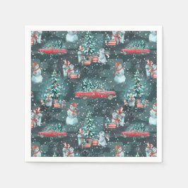 冬のクリスマスコージー スタンダードカクテルナプキン