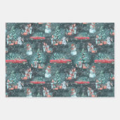 冬のクリスマスコージー ラッピングペーパーシート (正面)