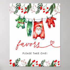 冬のクリスマスサンタベビーシャワーが好き ポスター