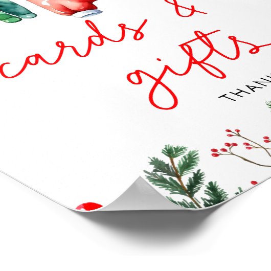 冬のクリスマスサンタベビーシャワーカード&ギフト ポスター (角)