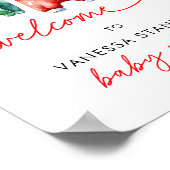 冬のクリスマスサンタ赤ちゃんシャワー歓迎サイン ポスター (角)