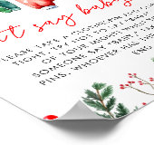 冬のクリスマスサンタ赤ちゃんシャワー言わないベビー ポスター (角)