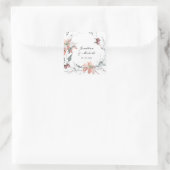 冬のクリスマスサーモンポインセチア結婚シルバー スクエアシール (バッグ)