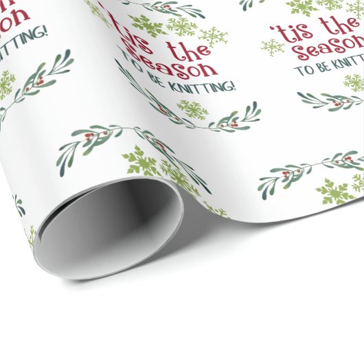 冬のクリスマスシーズンは編み物 ラッピングペーパー (ロールコーナー)