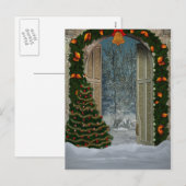 冬のクリスマスシーンのはがき シーズンポストカード (正面/裏面)