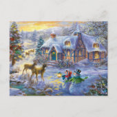 冬のクリスマスススススノーコテージ シーズンポストカード (正面)