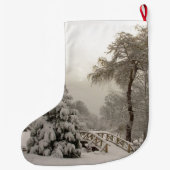 冬のクリスマスストッキングパーソナライズされたストッキング ラージクリスマスストッキング (裏面)