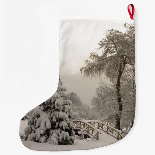 冬のクリスマスストッキングパーソナライズされたストッキング ラージクリスマスストッキング (裏面)