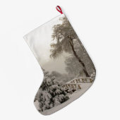 冬のクリスマスストッキングパーソナライズされたストッキング ラージクリスマスストッキング (裏面 (吊り時))