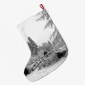 冬のクリスマスストッキングパーソナライズされたストッキング ラージクリスマスストッキング (裏面 (吊り時))