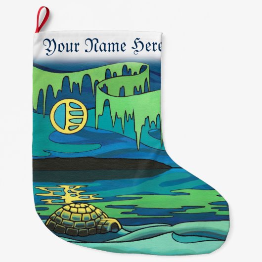 冬のクリスマスストッキング 個人名入りのストッキング ラージクリスマスストッキング (正面)