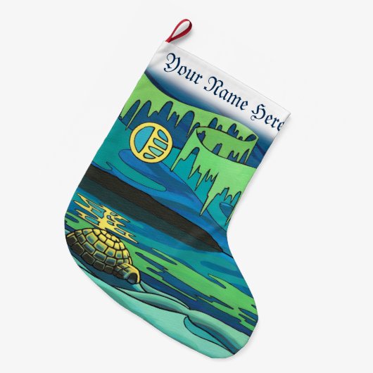 冬のクリスマスストッキング 個人名入りのストッキング ラージクリスマスストッキング (正面 (吊り時))