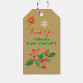 冬のクリスマススノーフレーク金ゴールドラベルありがとう ギフトタグ