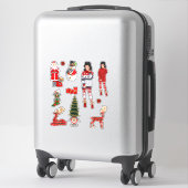 冬のクリスマスセーターかわいいクリスマスパジャマ シール (スーツケース)