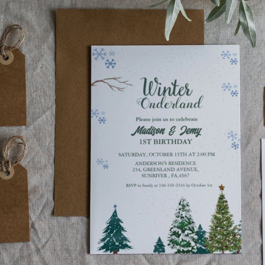 冬のクリスマスツインバースデーパーティー 招待状