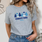 冬のクリスマスツリーと雪だるまの時霜の降りた間 Tシャツ