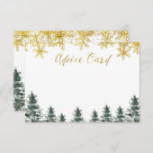 冬のクリスマスツリーのベビーシャワーのアドバイスカード エンクロージャーカード (正面/裏面)
