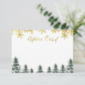 冬のクリスマスツリーのベビーシャワーのアドバイスカード エンクロージャーカード (スタンド正面)