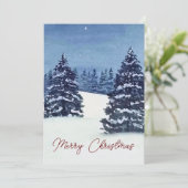 冬のクリスマスツリーのホリデーカード シーズンカード (スタンド正面)