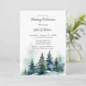 冬のクリスマスツリーの結婚景色 招待状 (スタンド正面)