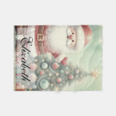 冬のクリスマスツリーの装飾の休日 フリースブランケット (正面(横))