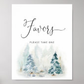 冬のクリスマスツリーの赤ちゃんシャワーの好意 ポスター (正面)