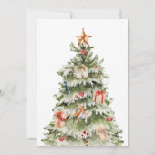 冬のクリスマスツリークリスマスパーティー 招待状 (裏面)