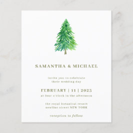 冬のクリスマスツリーシンプルのエレガント予算 チラシ