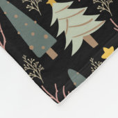 冬のクリスマスツリーパターンウッズエバーグリーンコージー フリースブランケット (角)