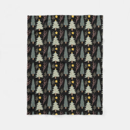 冬のクリスマスツリーパターンウッズエバーグリーンコージー フリースブランケット