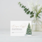 冬のクリスマスツリー赤ちゃんシャワーおむつラッフル エンクロージャーカード (スタンド正面)