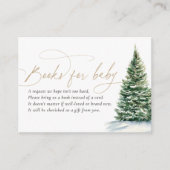 冬のクリスマスツリー赤ちゃんシャワーブックベビー エンクロージャーカード (正面)