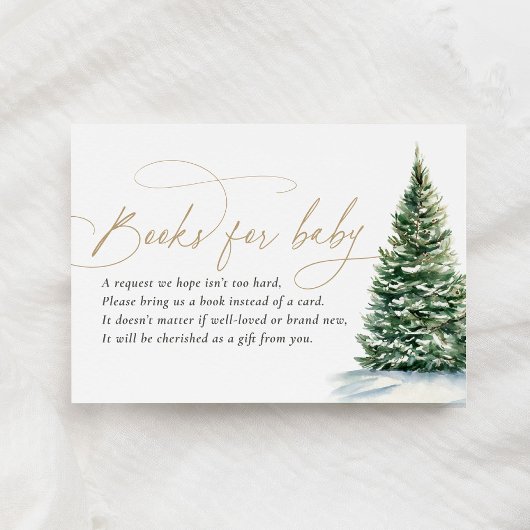 冬のクリスマスツリー赤ちゃんシャワーブックベビー エンクロージャーカード