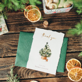 冬のクリスマスツリー赤ちゃんシャワー サンキューカード