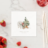 冬のクリスマスツリー赤ちゃんシャワー スタンダードカクテルナプキン (インサイチュ)