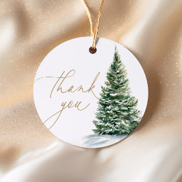 冬のクリスマスツリー赤ちゃんシャワー フェイバータグ