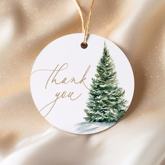 冬のクリスマスツリー赤ちゃんシャワー フェイバータグ