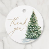 冬のクリスマスツリー赤ちゃんシャワー フェイバータグ (正面)