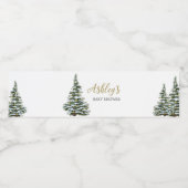 冬のクリスマスツリー赤ちゃんシャワー ペットボトルラベル (シングルラベル)