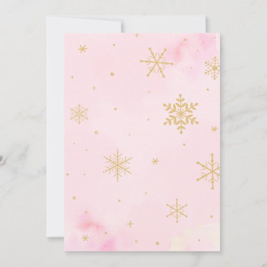 冬のクリスマスツリー雪の結晶クリスマスパーティー 招待状 (裏面)