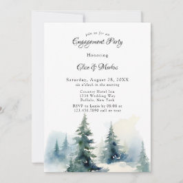 冬のクリスマスツリー シーニュリー 婚約パーティー 招待状