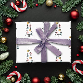 冬のクリスマスツリー ラッピングペーパー