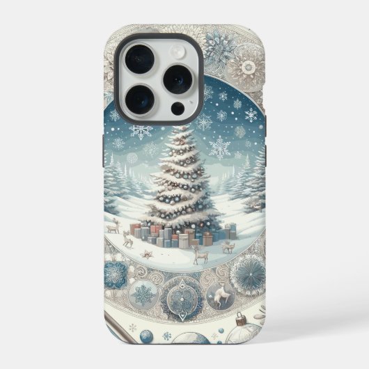 冬のクリスマスツリー iPhoneケース (裏面)