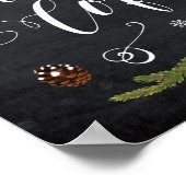 冬のクリスマスティーとコーヒーの結婚看板 ポスター (角)