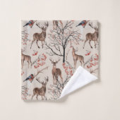 冬のクリスマスディアパターン浴用タオルのセット バスタオルセット (ウォッシュタオル)