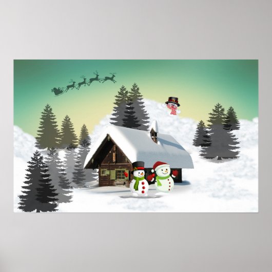 冬のクリスマスデザイン ポスター (正面)
